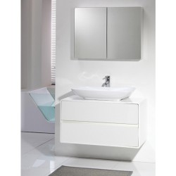 Бял комплект PVC стилен шкаф за баня